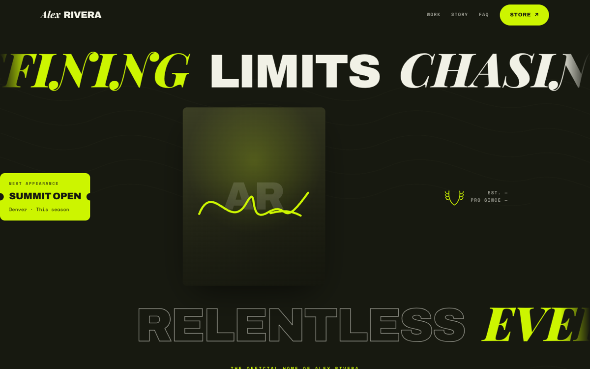 Athlete Brand website style screenshot