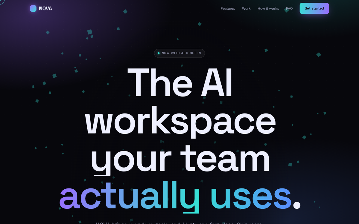 Dark Premium Tech website style screenshot