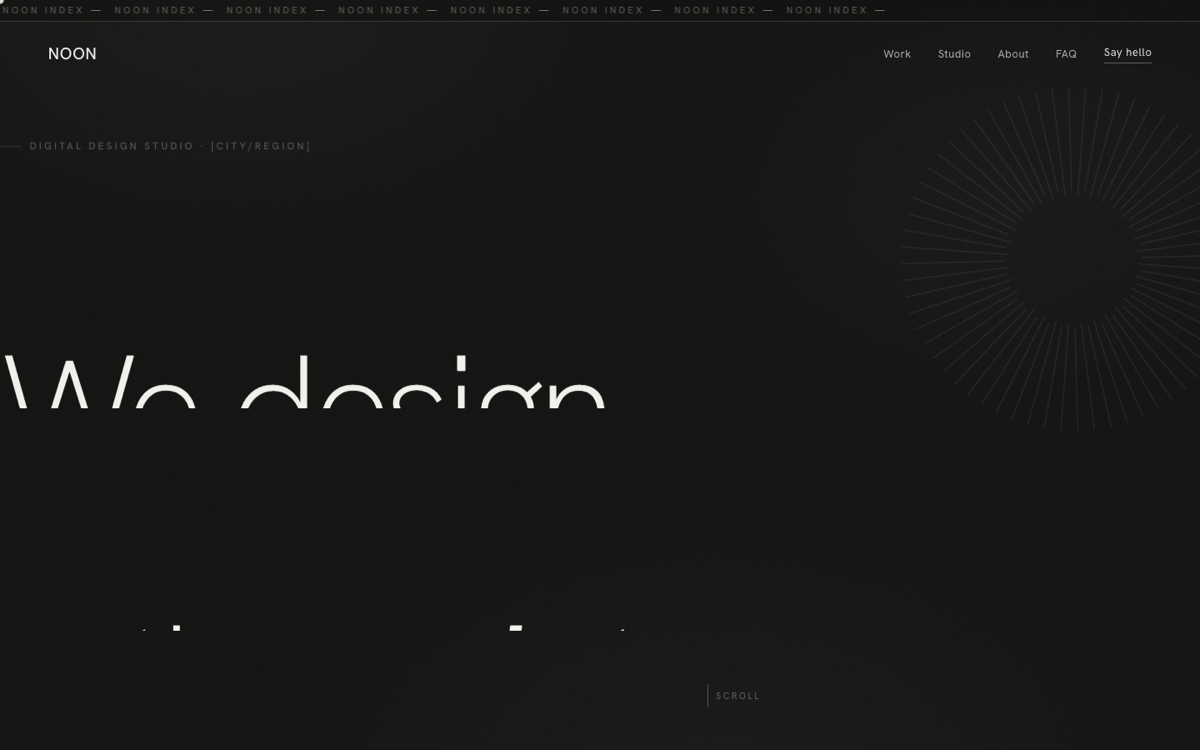 Mono Studio website style screenshot