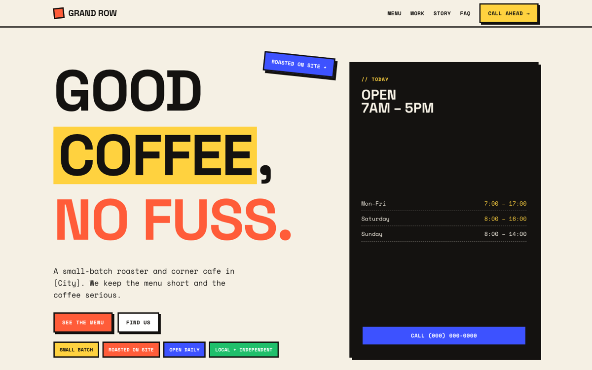 Retro Brutalist website style screenshot