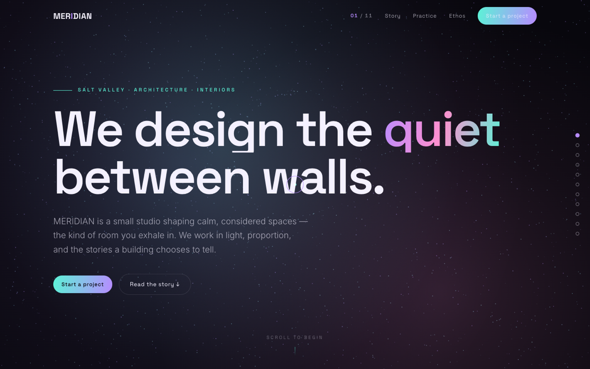 Storytelling Cursor website style screenshot